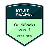 Intuit ProAdvisor QuickBooks Level 1 Certified badge